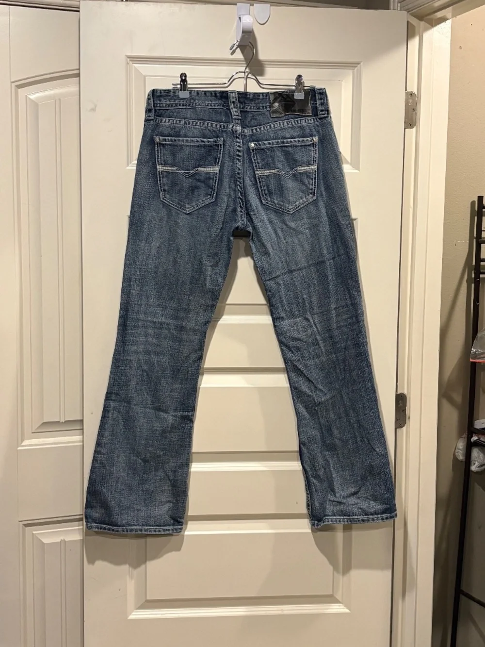 Mens Rock & Roll Denim Jeans Pistol Bootcut 33x32 - Picture 2 of 8